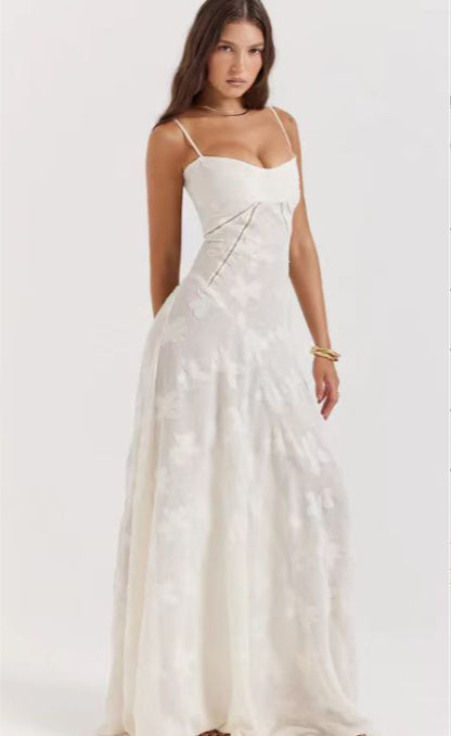 Robe à Dos Lacé - Style Bohème Chic