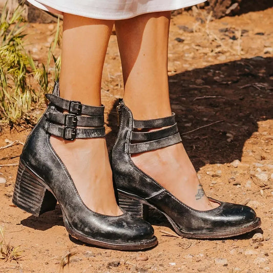 Escarpins à talons hauts pour femmes avec imprimé serpent à trois bandes - VoltÉlan