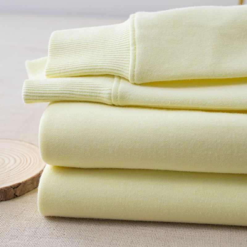 Pull col rond jaune pâle femme