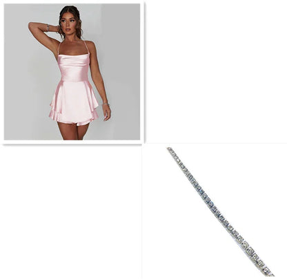 Robe Courte à Bretelles pour Femme - Élégance et Confort - VoltÉlan