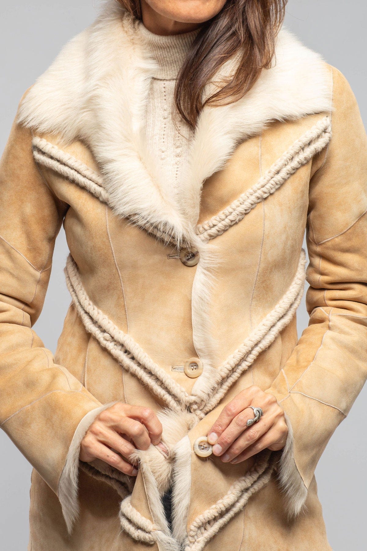 Amaya Shearling In Vintage Palomino