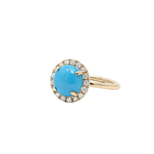 Yellow Gold & Turquoise Aura Ring I