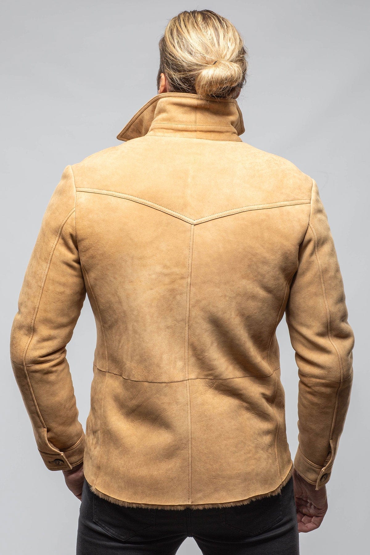 AW Shearling Shirt Jacket In Anticato