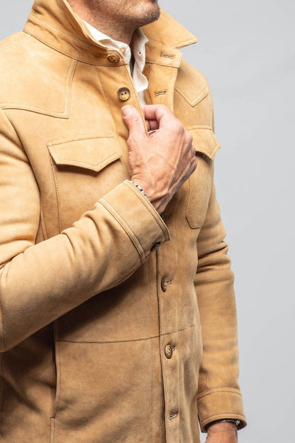 AW Shearling Shirt Jacket In Anticato