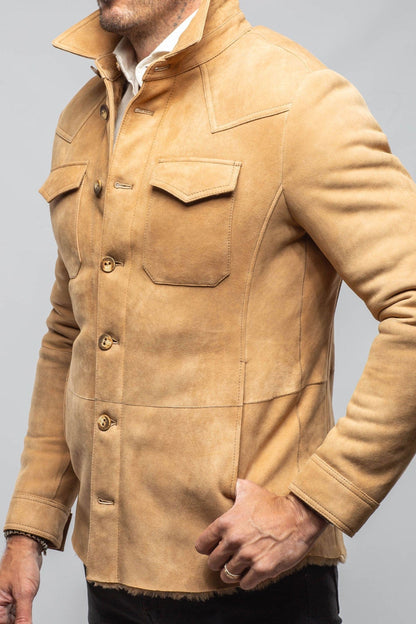 AW Shearling Shirt Jacket In Anticato