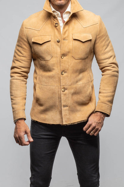 AW Shearling Shirt Jacket In Anticato
